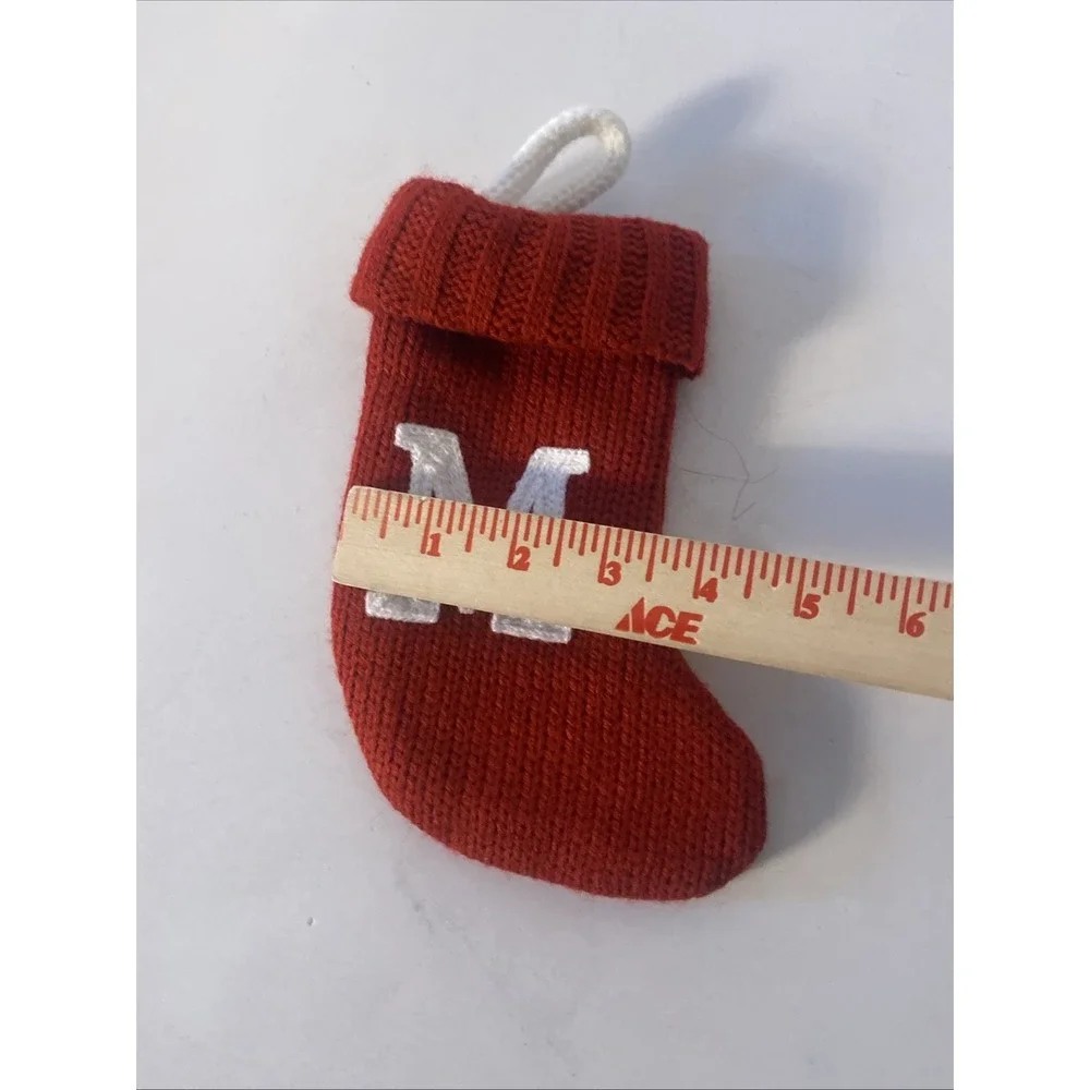 Wondershop Monogram Mini Christmas Stocking Initial Letter M Red Knit Target 8